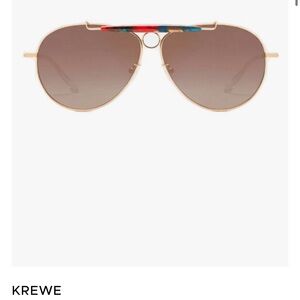 KREWE Gold Aviator Sunglasses with Multicolor Bridge